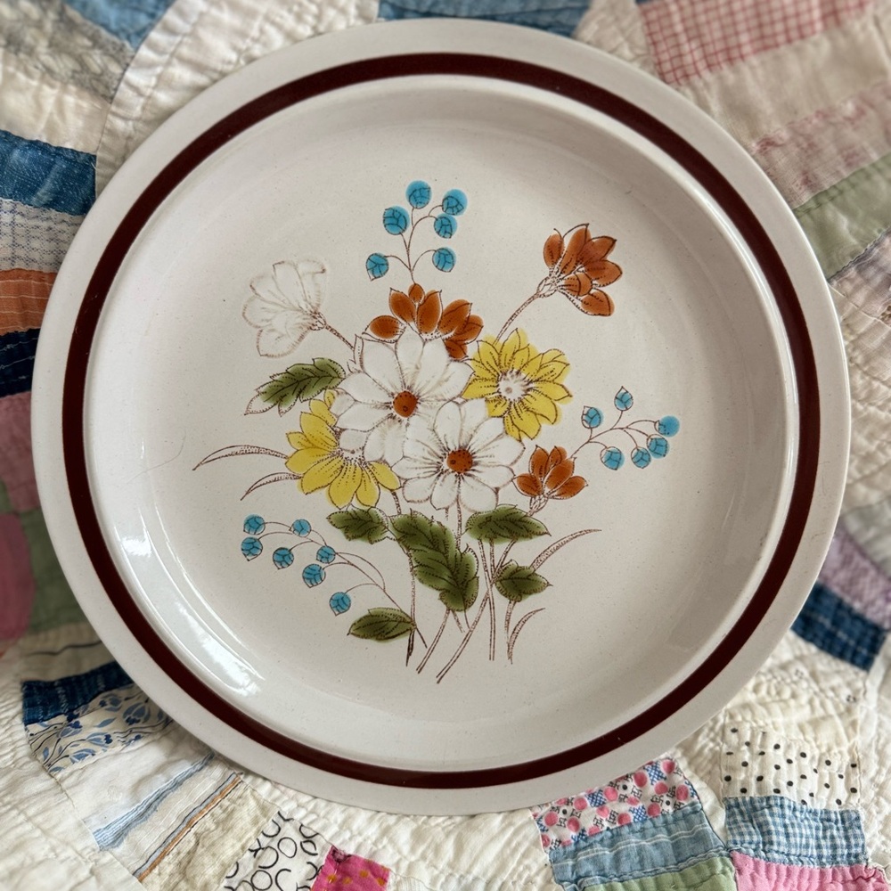 Vintage Four Seasons “Early Summer” floral Dinner Plate cottage core farmhouse